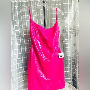 Vibrant Pink vinil Dress